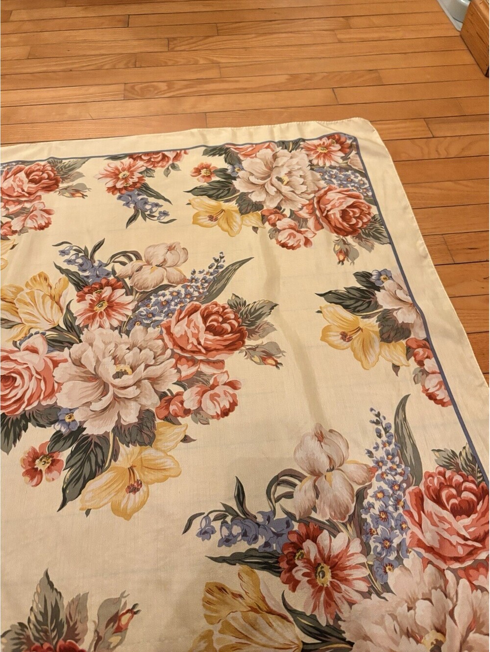 Vintage Polo Ralph Lauren Silk Yellow Floral Scarf 33”x 34” Stunning! - Picture 6 of 10